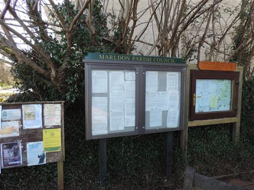 Notice boards by the top shops